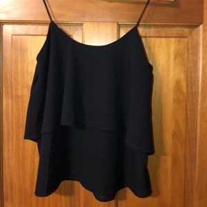 Spaghetti Strap Paper Crane M Black Top